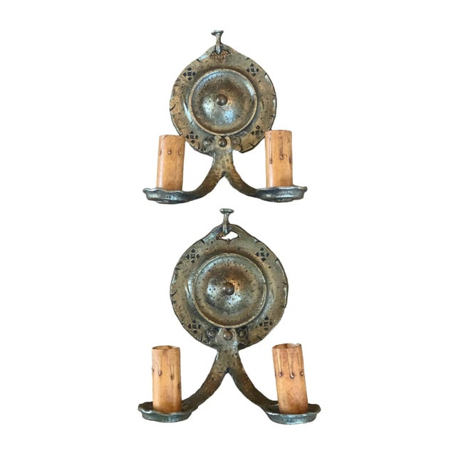 This pair of stamped “Kayline Co. 1928” are made of cast brass with a wonderful patina picking up both pewter and faint...