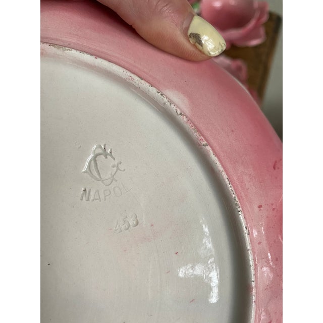 Vintage Handmade Italian Rose Tea Cup & Dessert Plates Set- 19 Pieces For Sale In Jacksonville, FL - Image 6 of 13