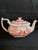 Rare Find; Spode “Pink Tower” Design; English Transferware Tea Pot.Charming; Unique Handle Loop-Single Rest & Loop-Kick Shapes. For Sale - Image 10 of 11
