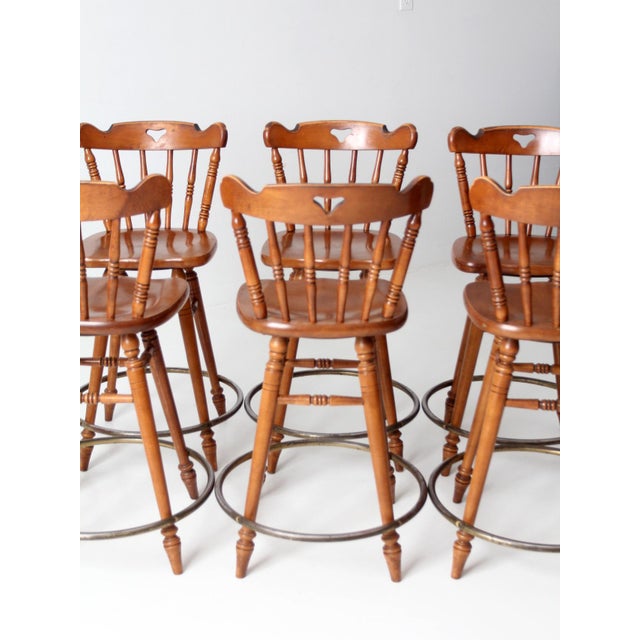 Mid-Century Tell City Swivel Seat Counter Stools Set of 6 For Sale - Image 12 of 17