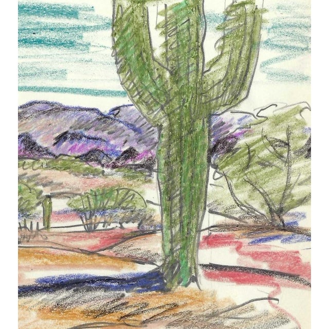 Grace Spongberg (American, 1906-1992) "By the Mission" oil pastel on paper, titled and estate stamp on reverse. Grace...