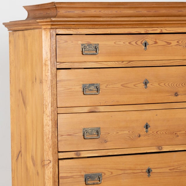 19th Century Danish Pine Highboy Seven Drawer Chest of Drawers For Sale - Image 4 of 10