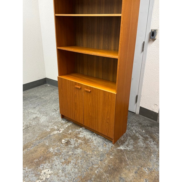 Brown Scandinavian Designs Veneer Bookcase + Storage, Vintage For Sale - Image 8 of 12