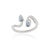 14k Gold Pear & Oval Cut Blue Sapphire & Diamond Bypass Toi Et Moi Ring Size 4 For Sale - Image 9 of 17