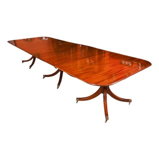 Vintage Triple Pillar Dining Table by William Tillman, 1980s For Sale