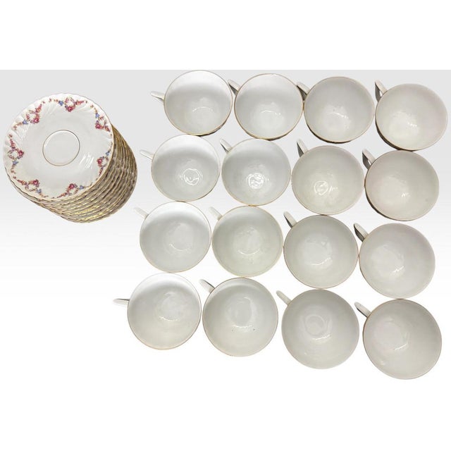 Ceramic Vintage Royal Tettau Germany Pink Floral Fine Porcelain Dinnerware Set Service for 12 - 95 Pieces For Sale - Image 7 of 18