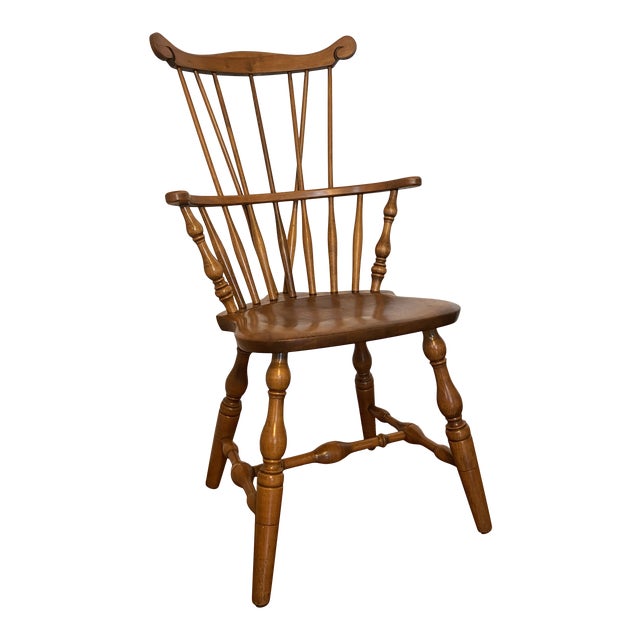 Mid-Century Colonial S Bent Bros Comb-Back Windsor Chair For Sale