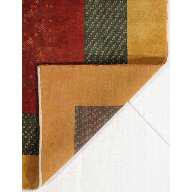 1980s Vintage Hand-Knotted Persian Gabbeh Rug 6'1" X 8'2" For Sale - Image 5 of 5