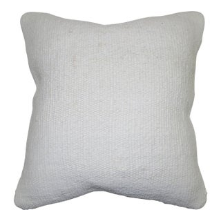 White Minimilast Turkish Kilim Pillow For Sale