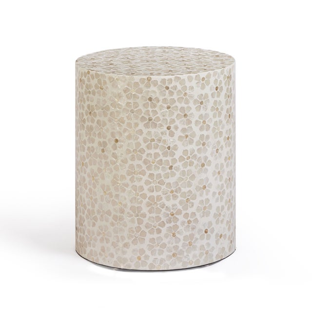 Lorna Stool in Pearl Floral Petal Capiz Shell Motif For Sale In Los Angeles - Image 6 of 6