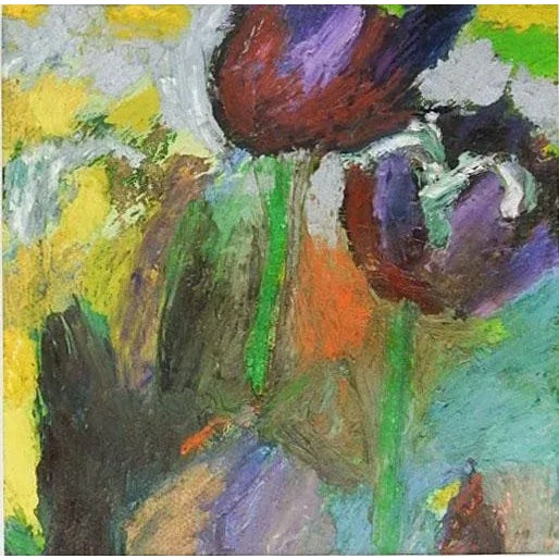2000 - 2009 Contemporary Abstract Purple Tulip Painting For Sale - Image 5 of 5