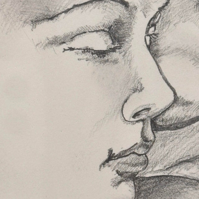 1990s Vintage 1992 Original Female Nude Graphite Drawing Framed 19x24 For Sale - Image 5 of 11