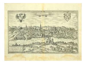 Franz Hogenberg - View of Gorlitz - Etching - Late 16th Century