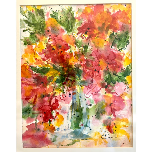 2020s Watercolor Fine Art Painting Giclee Print Blue Vase For Sale - Image 5 of 5