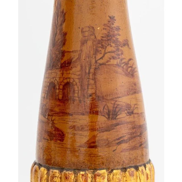 Brown Italian Giltwood Columnar Table Lamp For Sale - Image 8 of 8