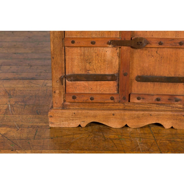 Rustic Vintage Rustic Indian Sheesham Wood & Iron Hardware Single Cabinet For Sale - Image 3 of 13