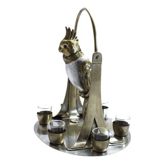 Antique Kakadu Liqueur Set, Austria, 1910s, Set of 7 For Sale