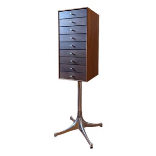 George Nelson Miniature Thin Edge, 9 Drawer Chest on Stand For Sale