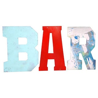 Metal Marquee Letters "BAR" - 3 Pieces For Sale