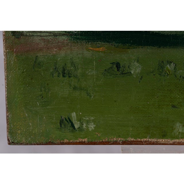 Unknown, Spring Landscape with Poplar Trees, 1800s, Oil on Panel For Sale - Image 8 of 18