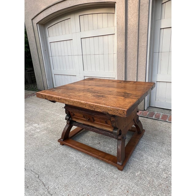 Antique French Butcher Block Baker’s Table Pétrin Farmhouse Kitchen Island C1790 For Sale - Image 11 of 18