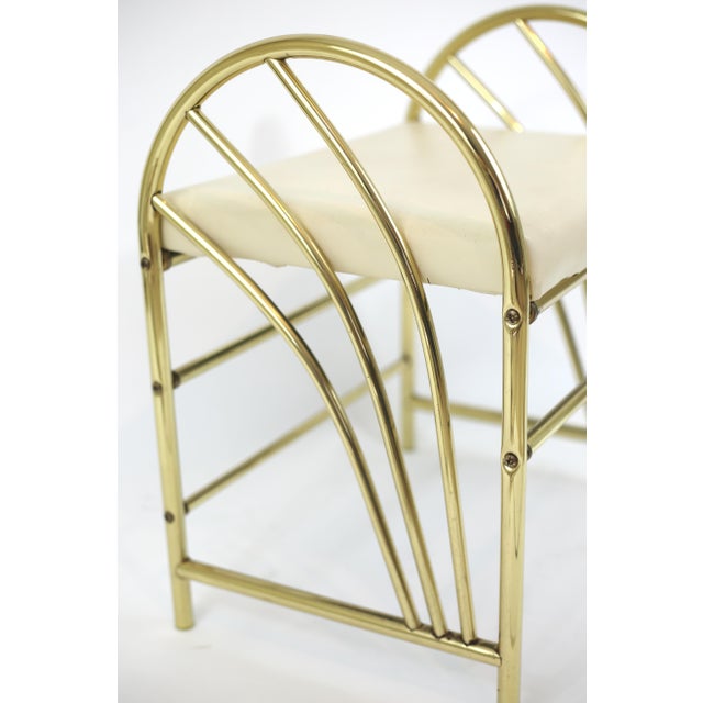 1980's Art Deco Style Gold Metal Vanity Bench Chairish