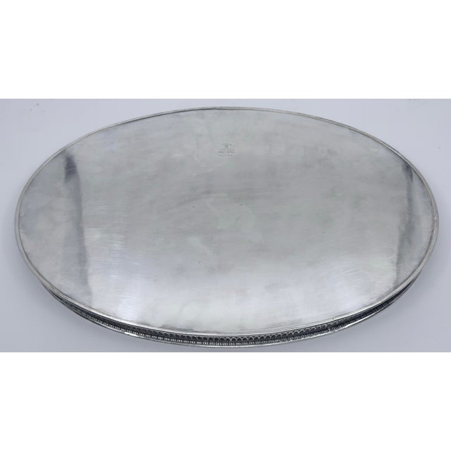 Vintage Viners of Sheffield England Alpha Silver Plated Gallery Serving Tray For Sale - Image 9 of 9
