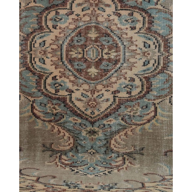 1970s Vintage Handmade Wool Cotton Brown Area Rug For Sale - Image 12 of 12