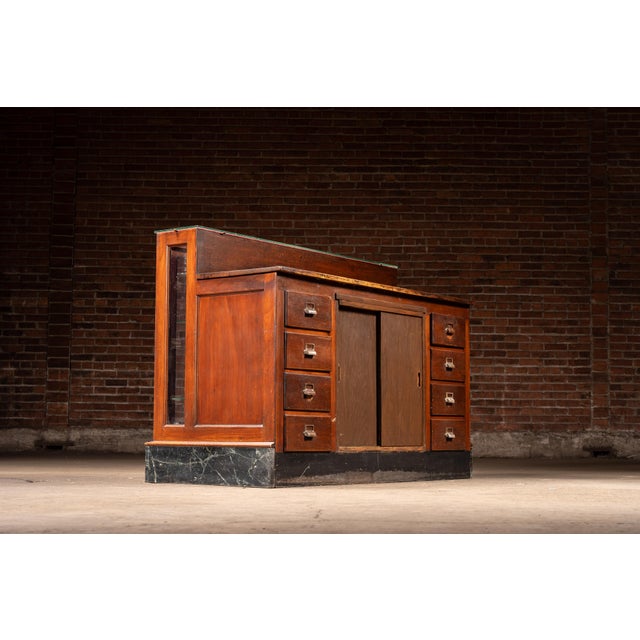 Art Deco Early 20th Century Red Felt Retail Display Counter For Sale - Image 3 of 16