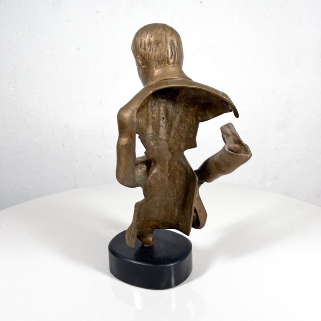 Bronze Vintage Jazz Player Saxaphone Musician Sculpture Figurine For Sale - Image 8 of 13