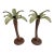 Vintage Cast Metal Palm Tree Taper Candle Holders – Pair | Tropical Coastal Hollywood Regency For Sale
