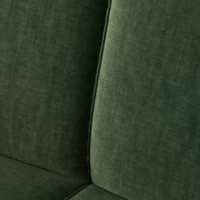 1940s Curved Danish Sofa in Velvet, 1940's For Sale - Image 5 of 11