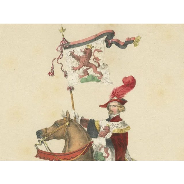 H. Jenny, Marten Banner Carrier and Swiss Military Musicians in Festive Procession, 1855, Print For Sale - Image 4 of 10