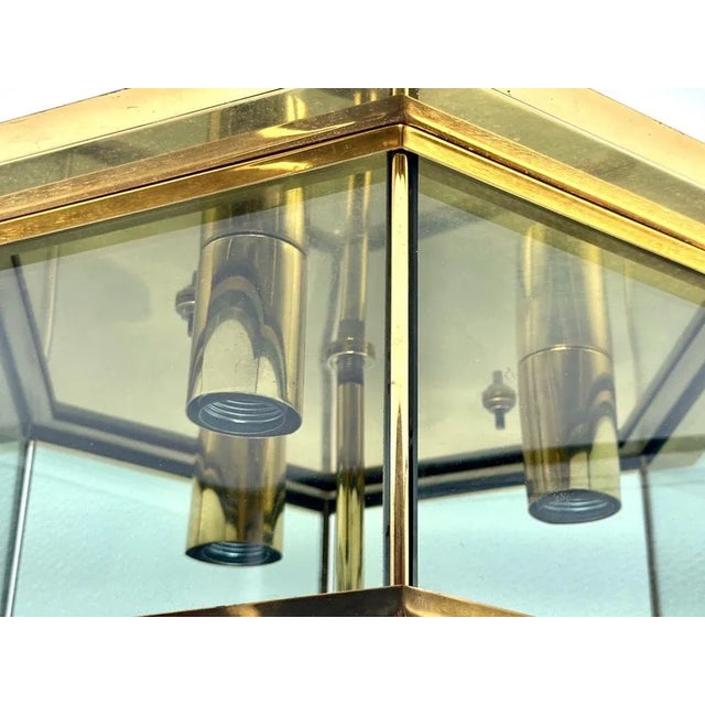 Modernist Smoked Glass Brass Ceiling Lamp attributed to Luigi Colani for Jsb, 1970s For Sale - Image 6 of 9