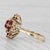 2010s 2.16ctw Ruby Diamond Cluster Cocktail Ring 14k Yellow Gold Size 5.75 For Sale - Image 5 of 8