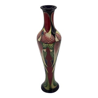 Moorcroft by Philip Gibson Pottery Vase - Trinity Design - 12 1/2" H For Sale