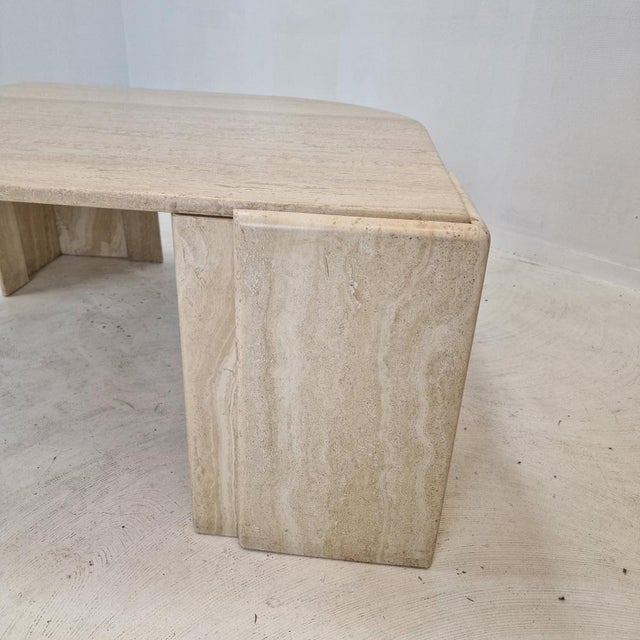 Italian Travertine Coffee Table, 1989 For Sale - Image 16 of 18