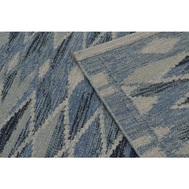 Slate Gray Contemporary Scandinavian Style Geometric Wool Rug by Rug & Kilim, India For Sale - Image 8 of 10