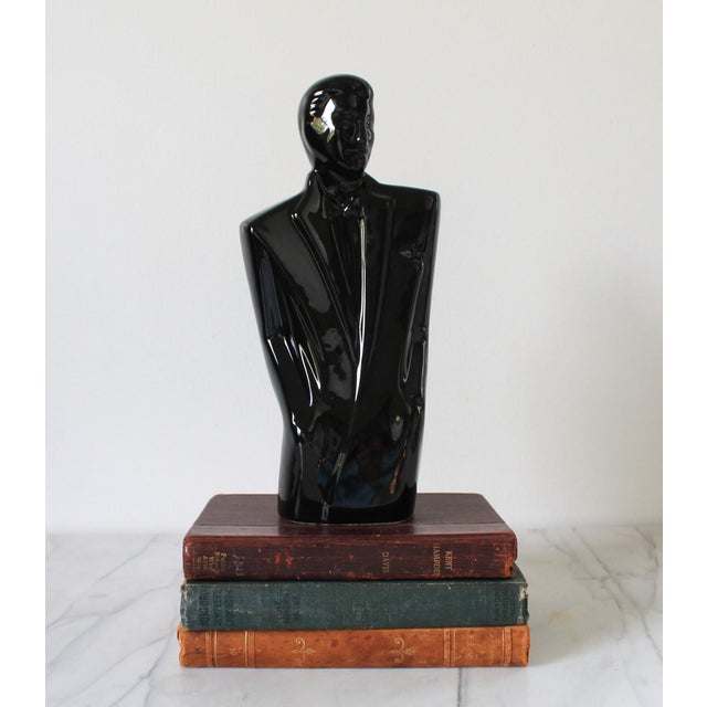 Late 20th Century Vintage Postmodern Black Ceramic Figure For Sale - Image 5 of 8