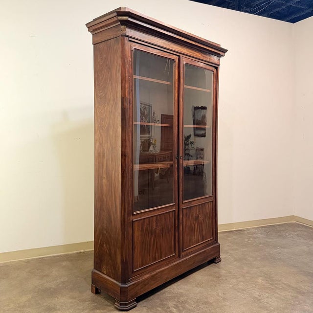 Mid 19th Century 19th Century French Louis Philippe Mahogany Bookcase With Glazed Doors For Sale - Image 5 of 16
