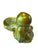 Vintage Zsolnay Hand Crafted Pottery Small Children Sitting & Holding Basket, Eosin Iridescent Green Glaze For Sale - Image 9 of 11