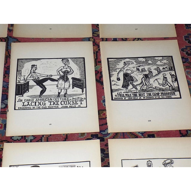 1930s Vintage John Held Jr .Early 20th Century Humorous Americana Woodcuts - Set of 12 For Sale - Image 5 of 8