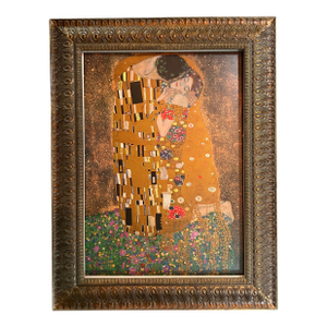 Gustav Klimt Vintage 1995 Poster of "The Kiss" by Top Art Milano, Framed Reproduction