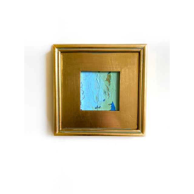 Curated Set of 3 Framed Mini Paintings in Turquoise and Lavender by Jessalin Beutler For Sale In Seattle - Image 6 of 7