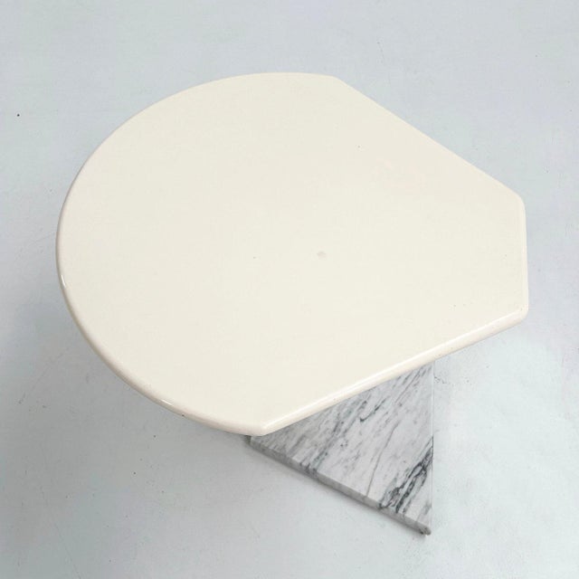 La Palma Side Table with Marble Base, 1980s For Sale - Image 4 of 11