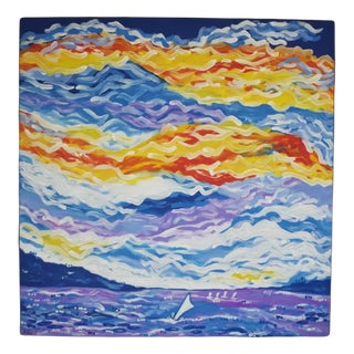 Abstract Painting, Oil on Canvas For Sale