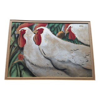 Georges Manzana-Pissarro, Les Coqs, 1920s-1940s, Stencil Print For Sale