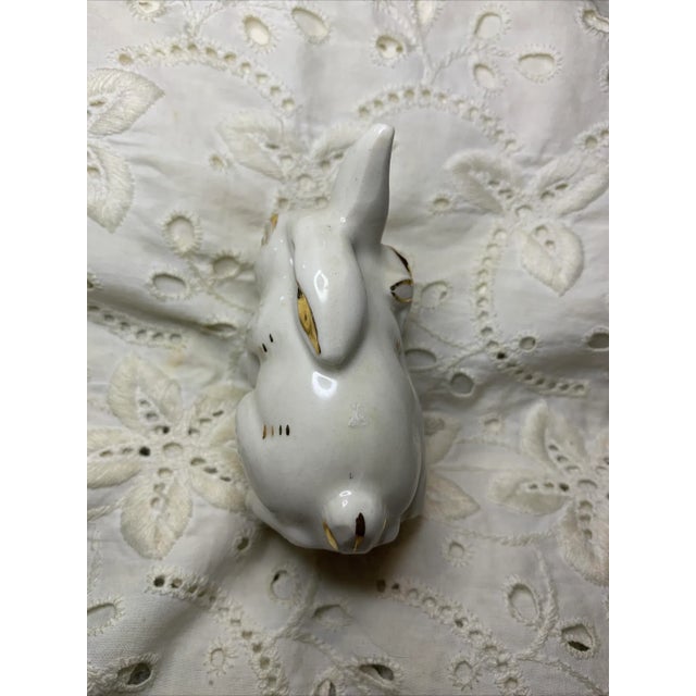 Vintage Porcelain Bunny Rabbit With Tree Figurine For Sale In Madison - Image 6 of 8