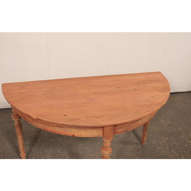 Early 20th Century Swedish Dusty-Red Demi-Lune Table For Sale - Image 11 of 11