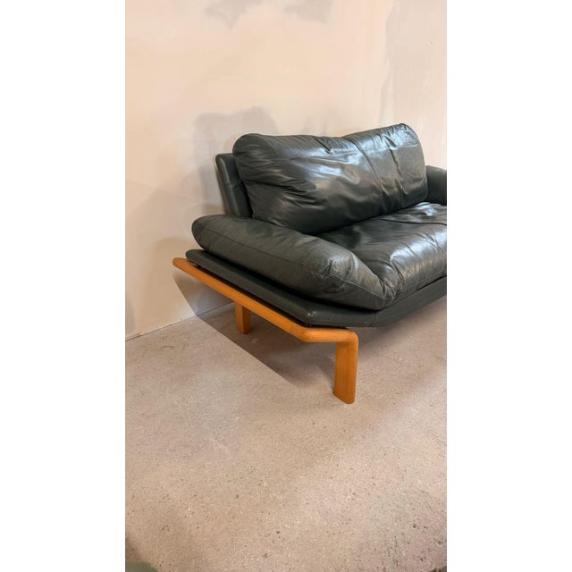 Danish Two-Seater Sofa in Teak and Dark Green Leather from Komfort, 1970s For Sale - Image 11 of 17